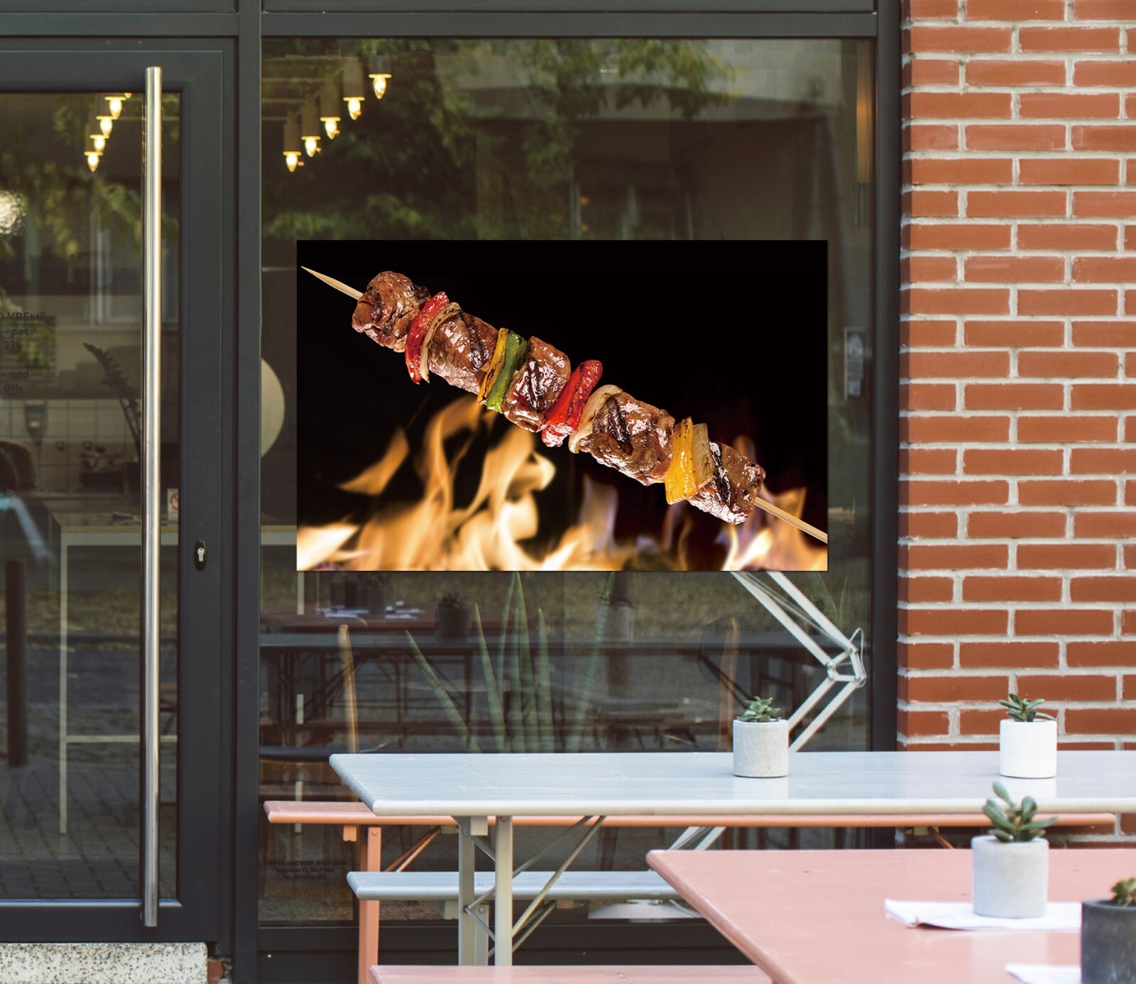 3D Grill Kebab Shop BBQ K311 Window Stickers Vinyl Wallpaper Wall Murals Panda