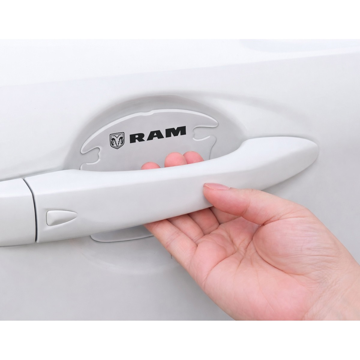 RAM Logo Universal Car Door Handle Cup Protector Clear Decal Sticker
