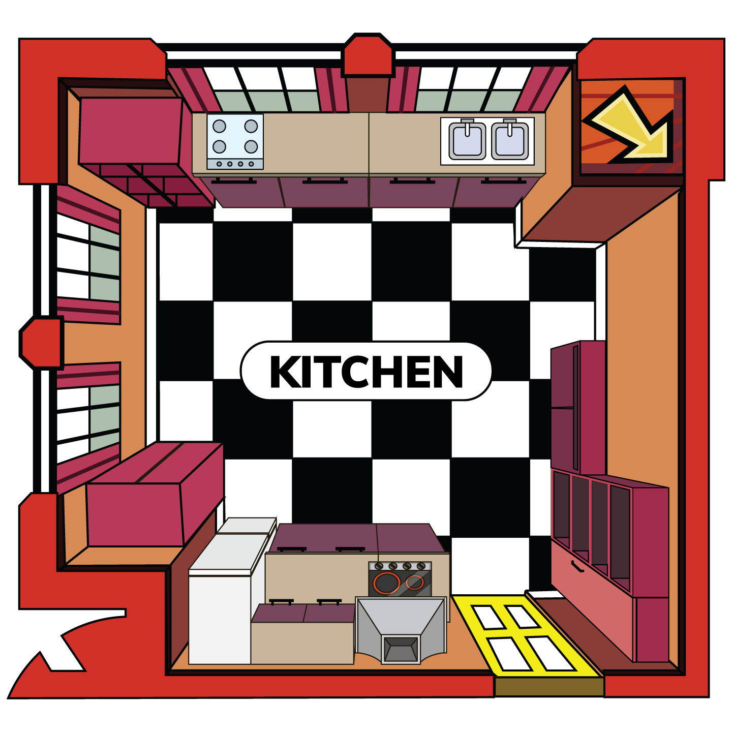 Living Room Kids Bedroom Clue Game The Kitchen Vinyl Wall Decal Sticker Design