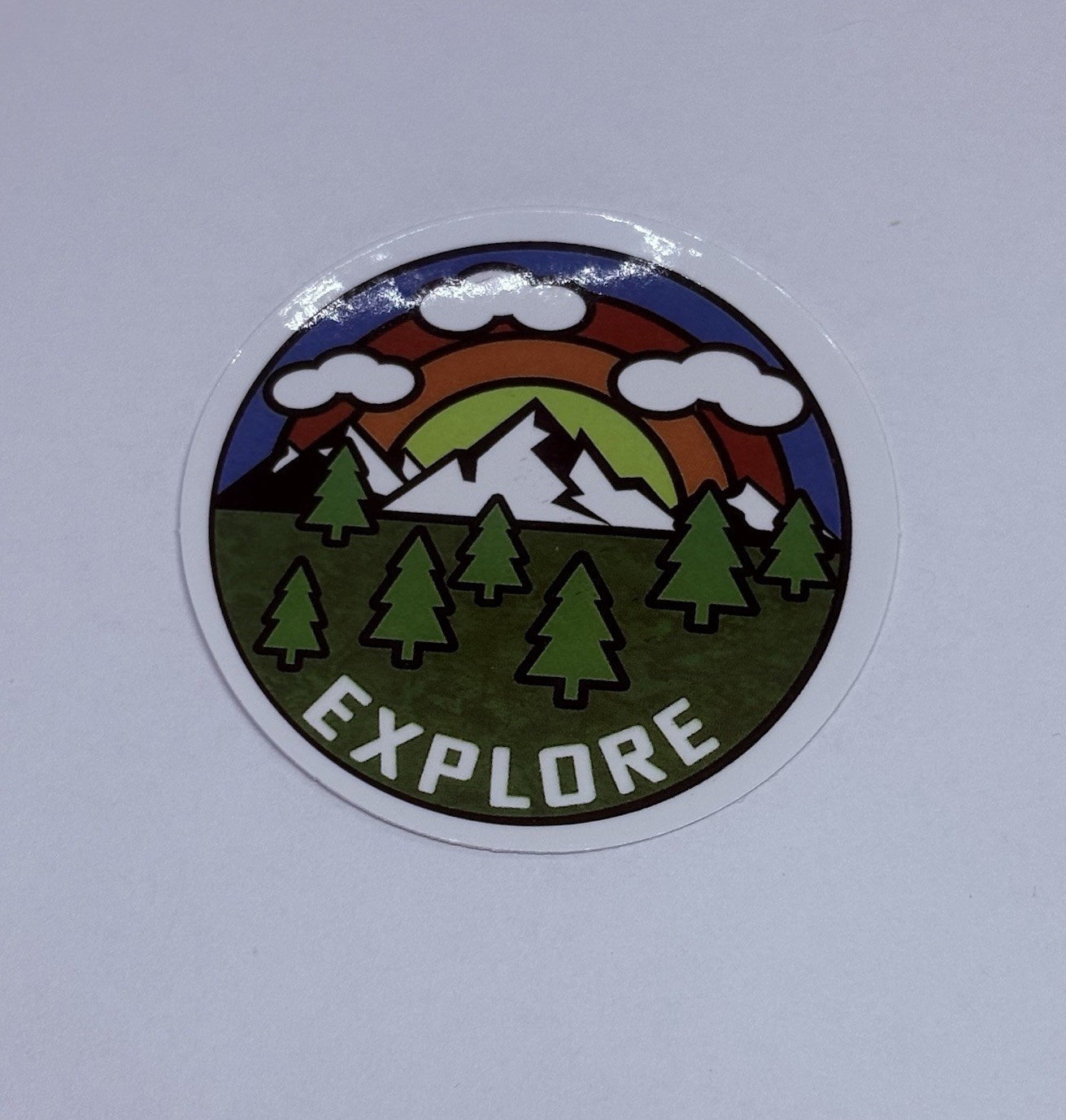 Explore Nature Sticker Outdoors Rainbow Trees Travel Decal Vinyl Art Decor Tc9