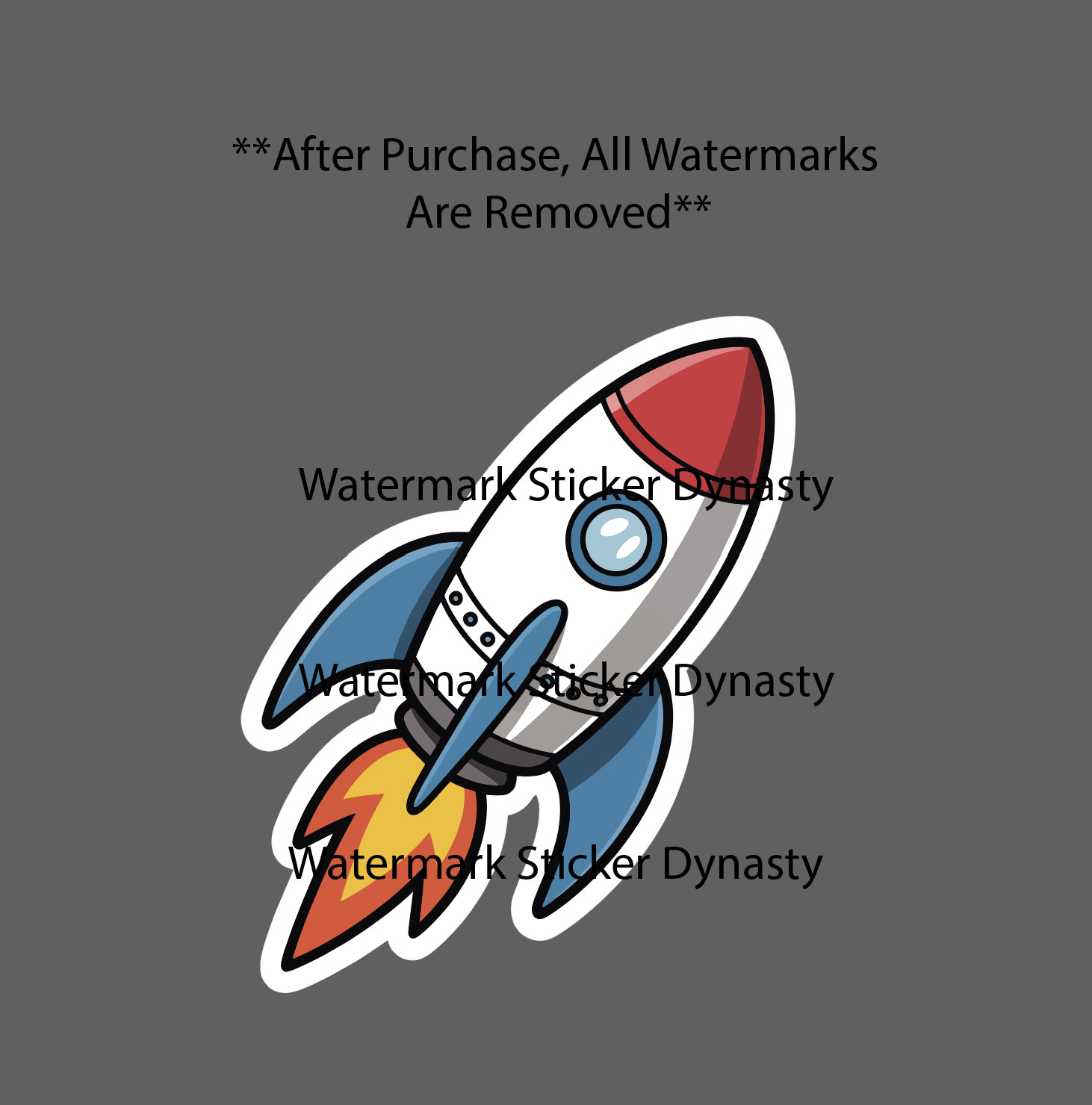 Cartoon Rocket Sticker Waterproof Decal Space Moon Crypto Stars Gift NEW