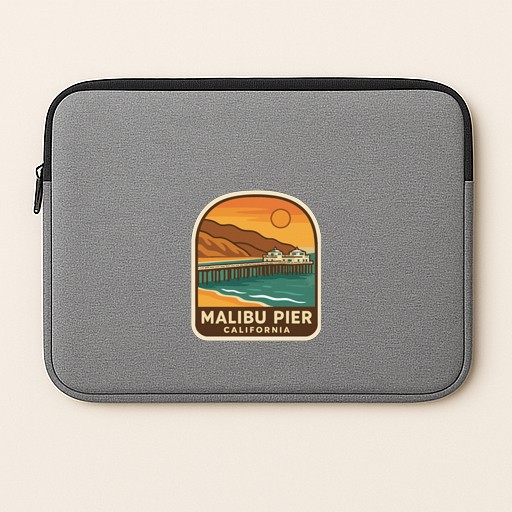 Malibu Pier California Iron On Heat Transfer Vinyl HTV Die-Cut Symbolic Landmark