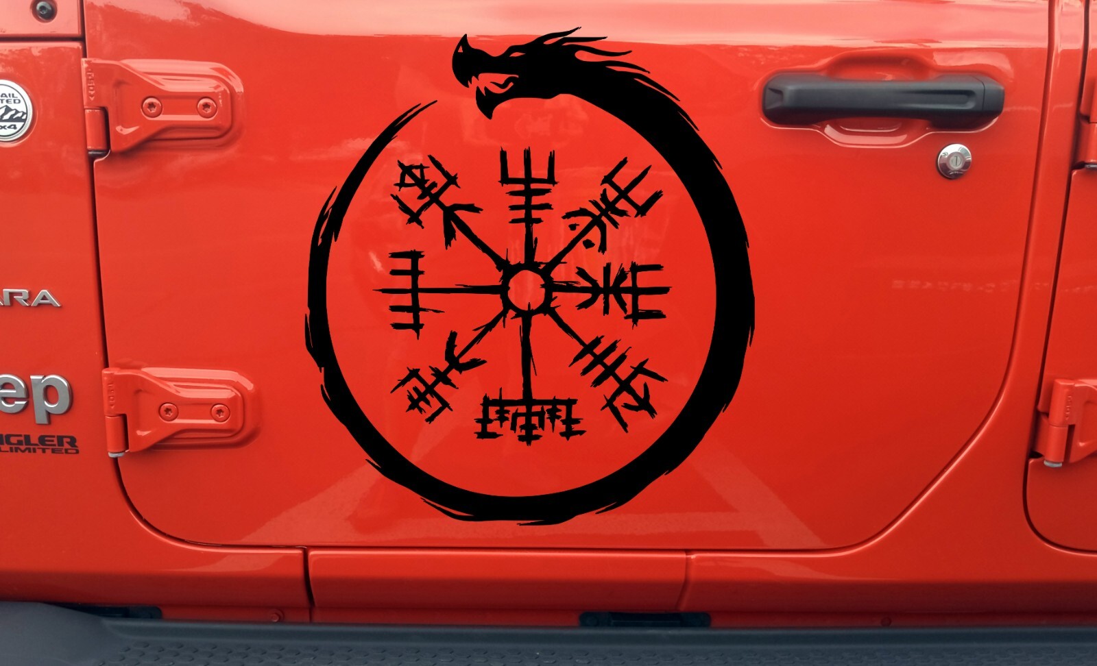 Jormungandr World Serpent Viking Compass V1 Vinyl Decal | Die Cut Sticker Norse