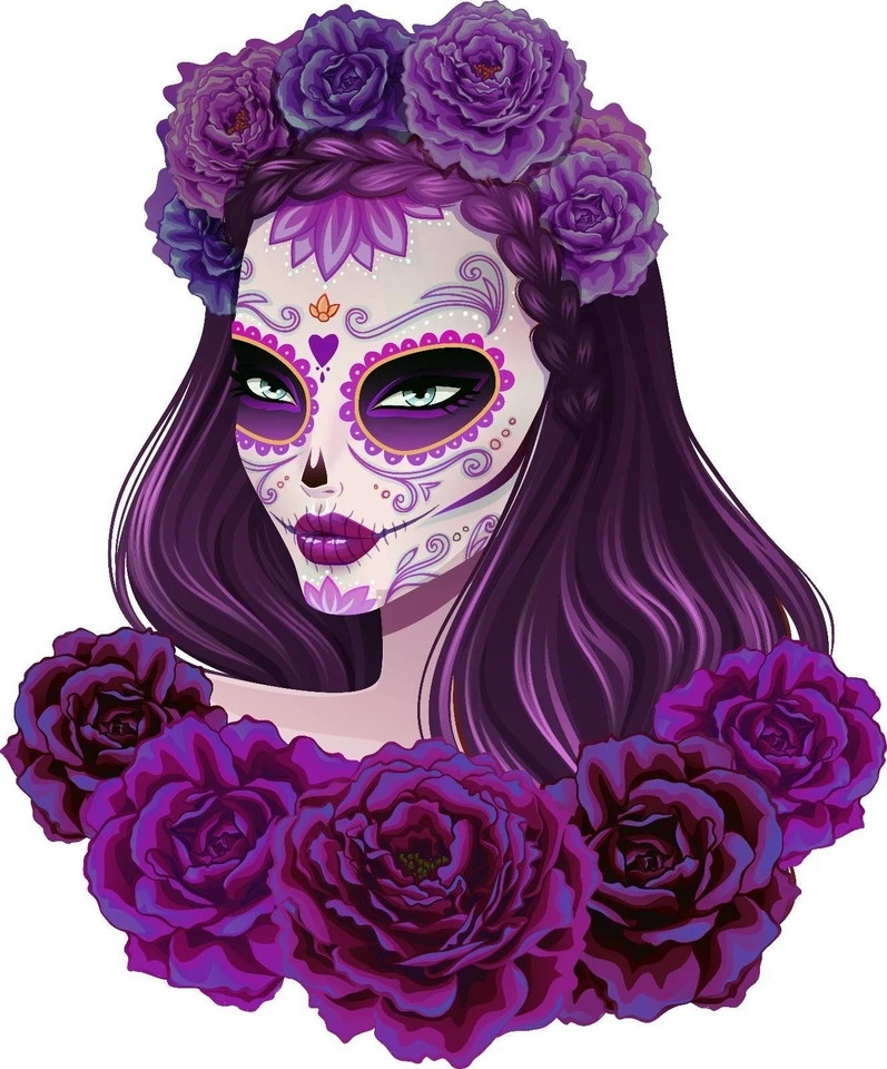 SUGAR SKULL DAY OF THE DEAD DECAL STICKER 3M US TRUCK HELMET VEHICLE WINDOW WALL