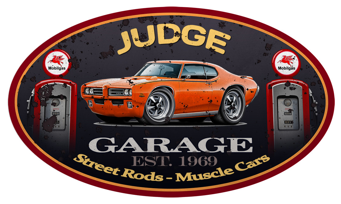 1968 1969 Pontiac GTO Judge Garage Sign Wall Art Graphic Sticker