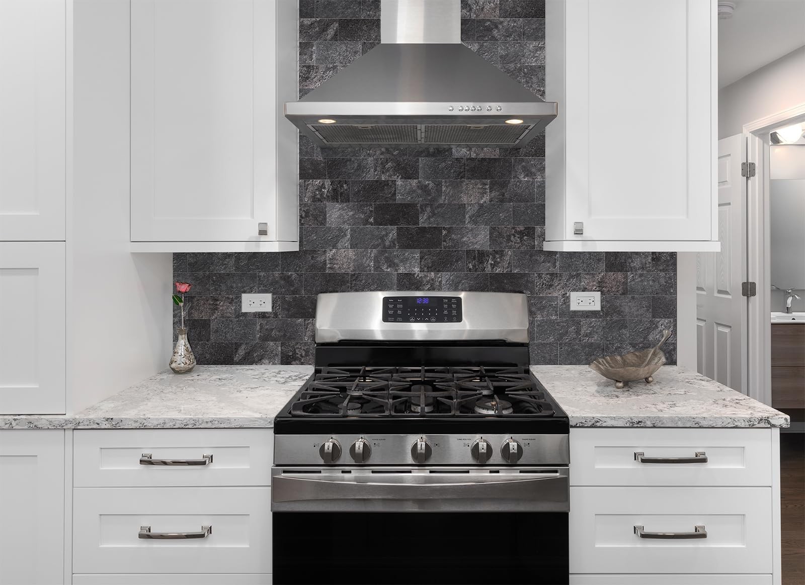 100 Pieces Peel and Stick Backsplash for Kitchen, 3" x 6" PVC Subway Tile 202…