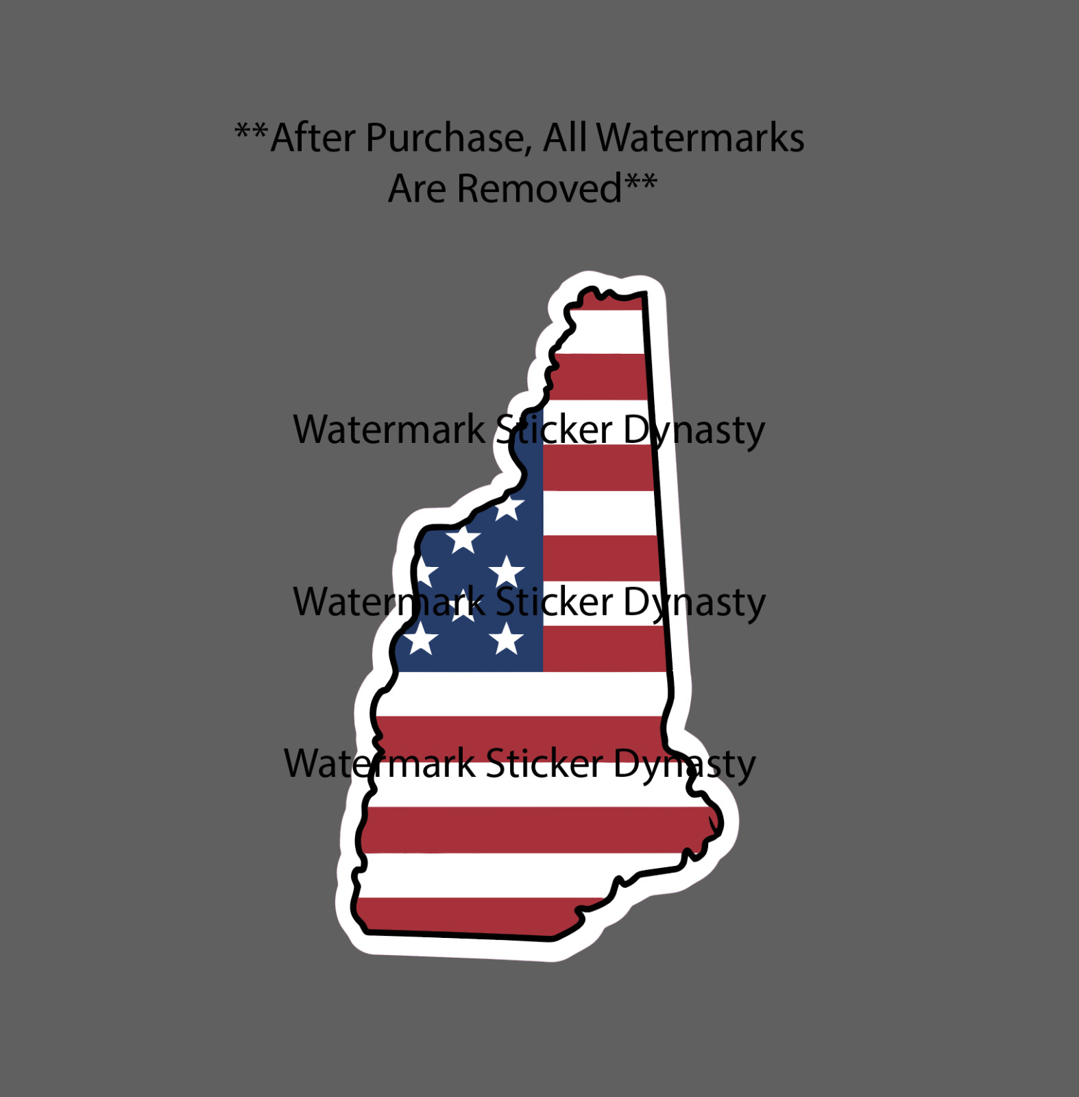 New Hampshire Sticker Waterproof Decal American Flag State USA Patriot Gift NEW