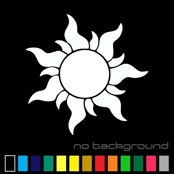 Tangled Sun Sticker Vinyl Decal – Rapunzel Symbol Car Window Bumper Wall Decor