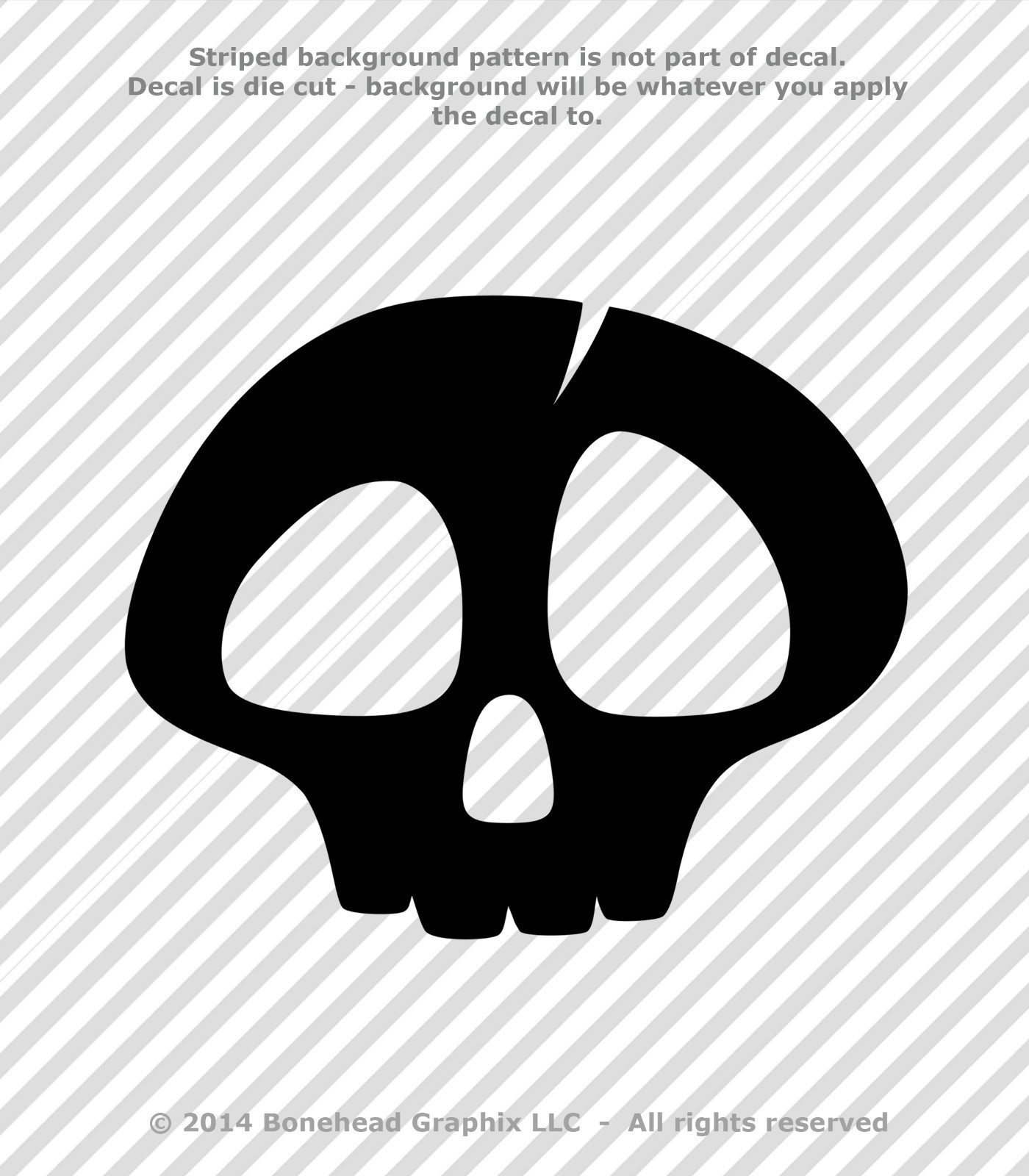 Boneheadz® Skull 2 inch Set of 4 Vinyl Decal Window Sticker Punisher Cute Skull