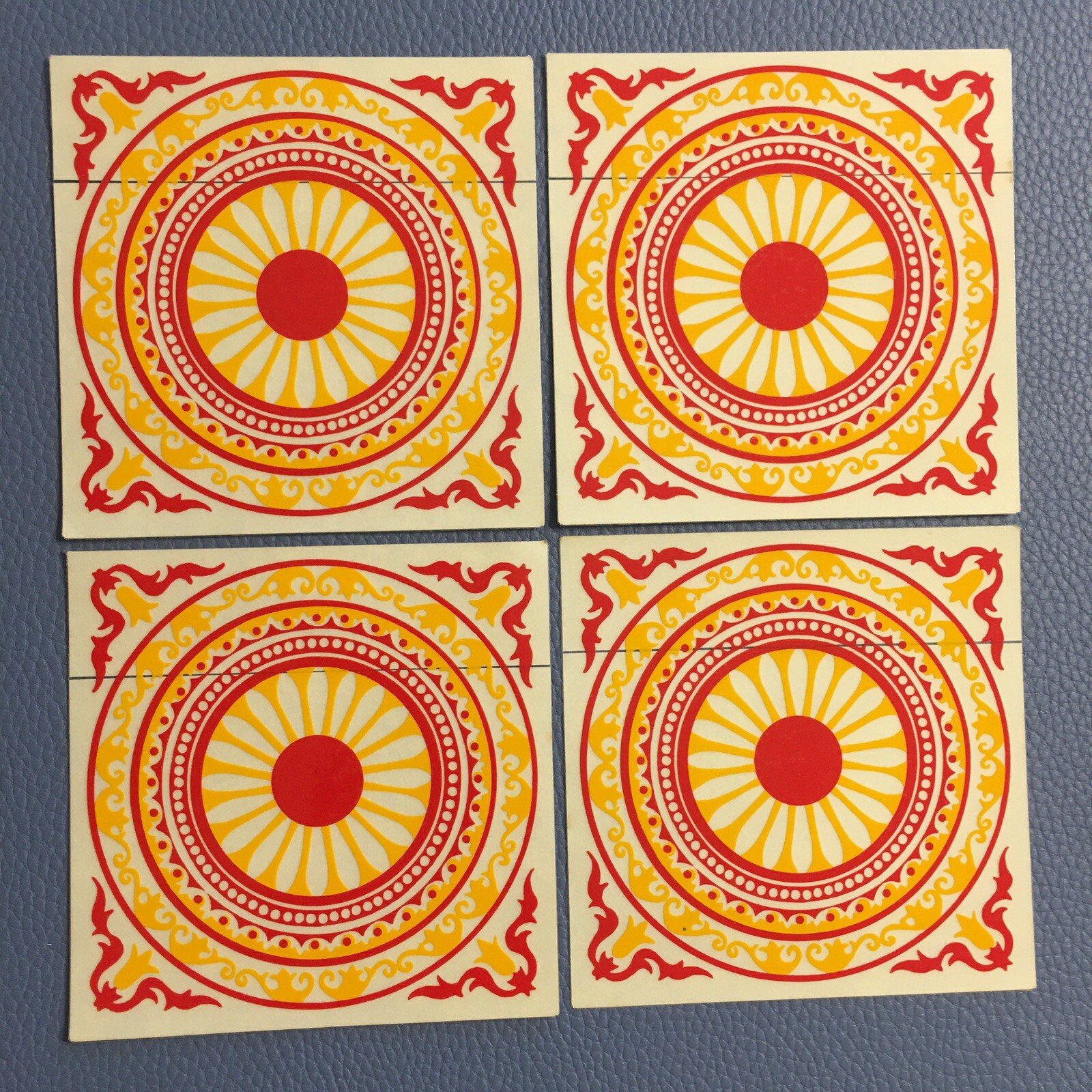 Lot 4 GLOSSY VINYL STICKER Middle Eastern Motif Tile Decorative Decal Crafting