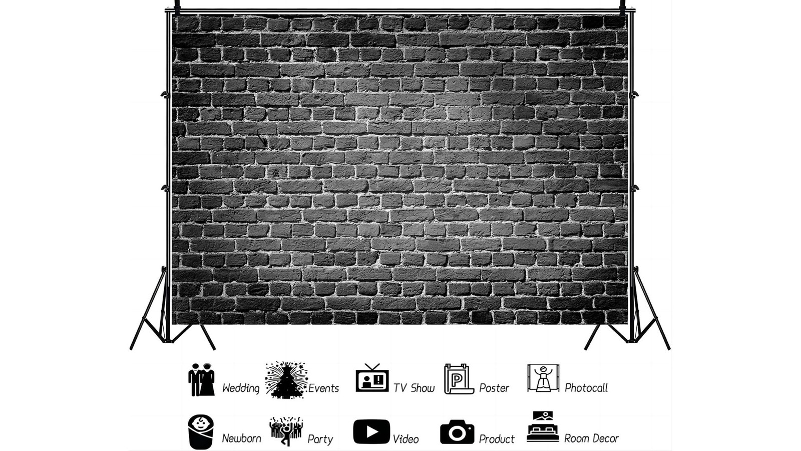 YYNXSY Gray Brick Background Retro Plastic Brick Wall Decorative Fabric Wall …