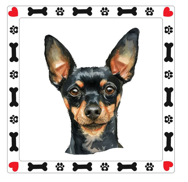 English Toy Terrier Black and Tan Dog Sticker Decal A851