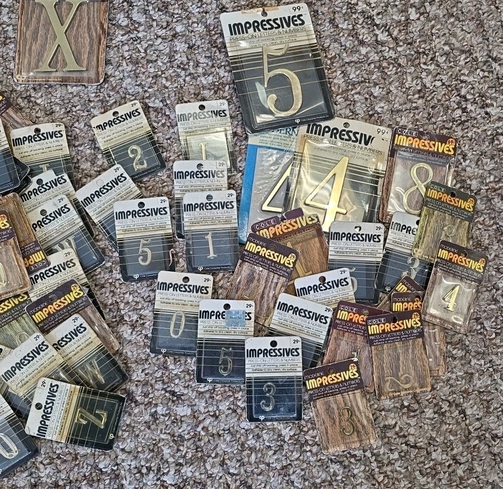 Moderne Impressives Press-On Letters & Numbers 75+ Lot Varies Sizes