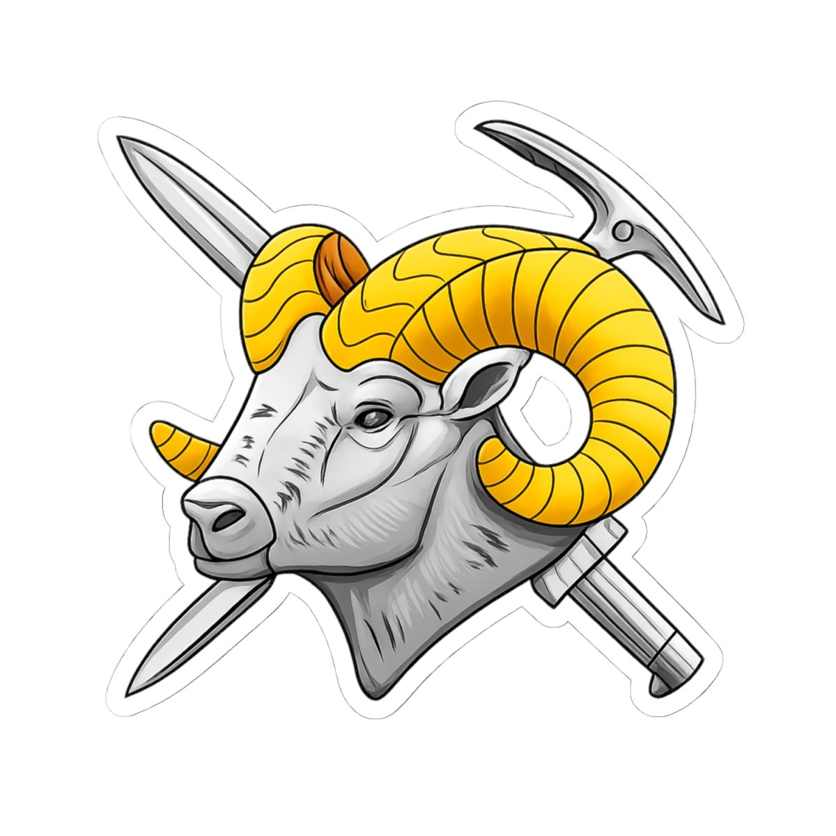 Rams Head US Army Mountain Warfare School Sticker