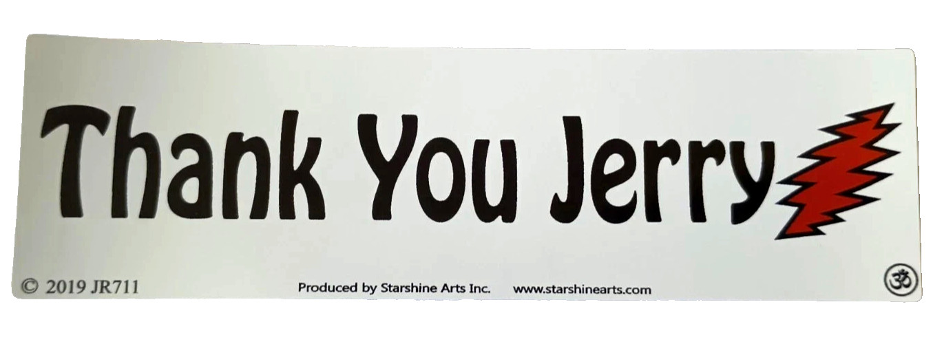 GRATEFUL DEAD Thank You Jerry Sticker *NEW* 5-1/2" x 1-1/2" JERRY GARCIA