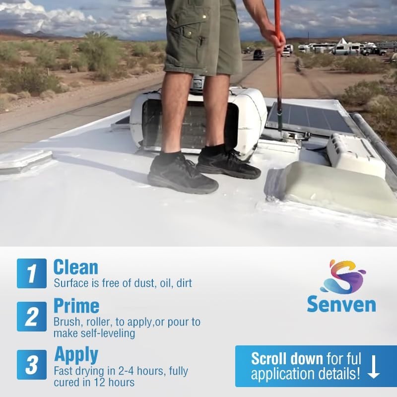RV Roof Sealant RV Roof Coating RV Roof Sealant White 1 Gallon Waterproof Sol…