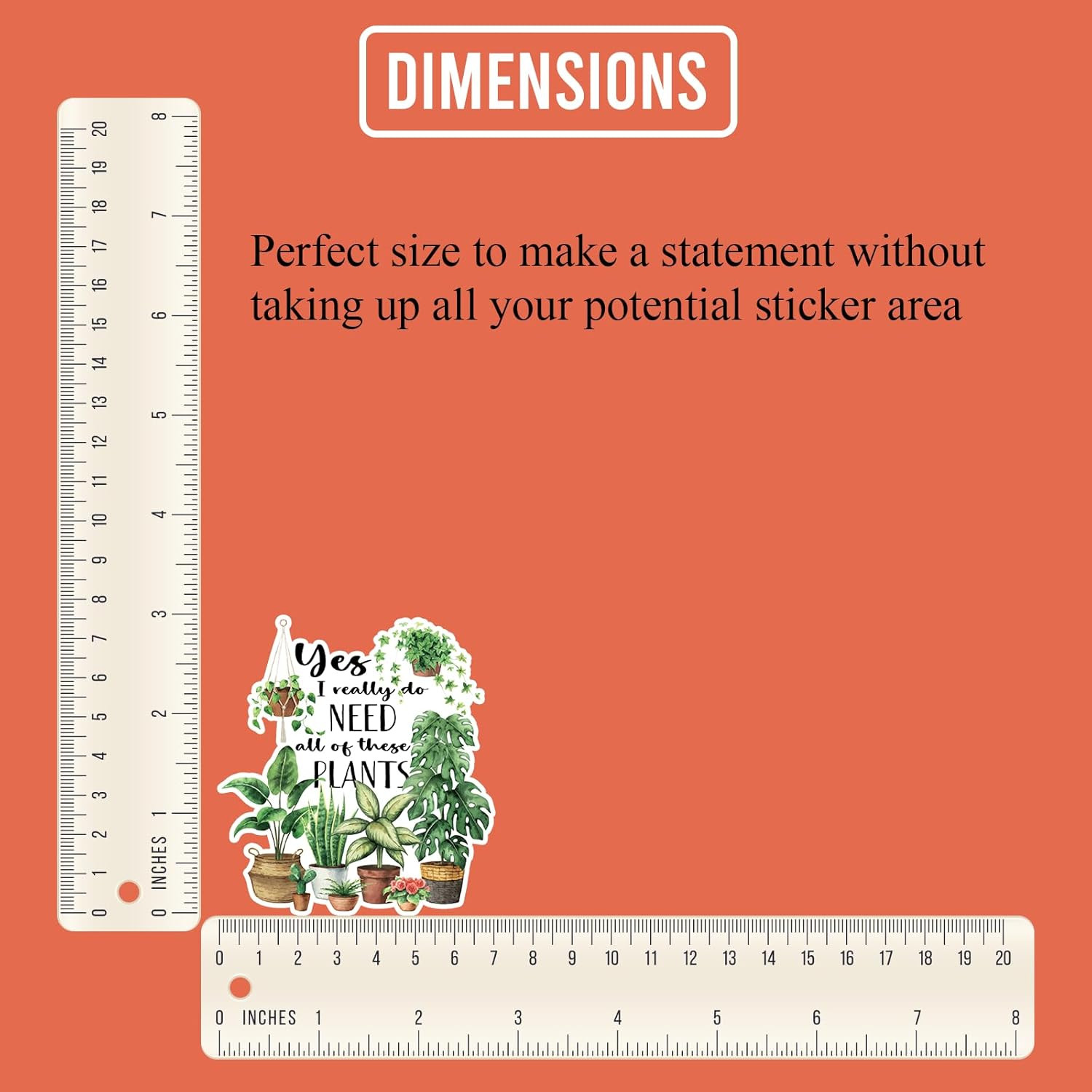 (5Pcs) Yes I Really Do Need All of These Plants Sticker Botanical Lover Decal Wa