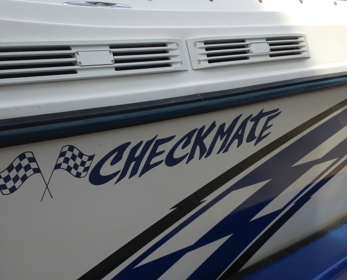 CHECKMATE Boats Decals for Check Mate Boat Hull 24 inch 1 Pair