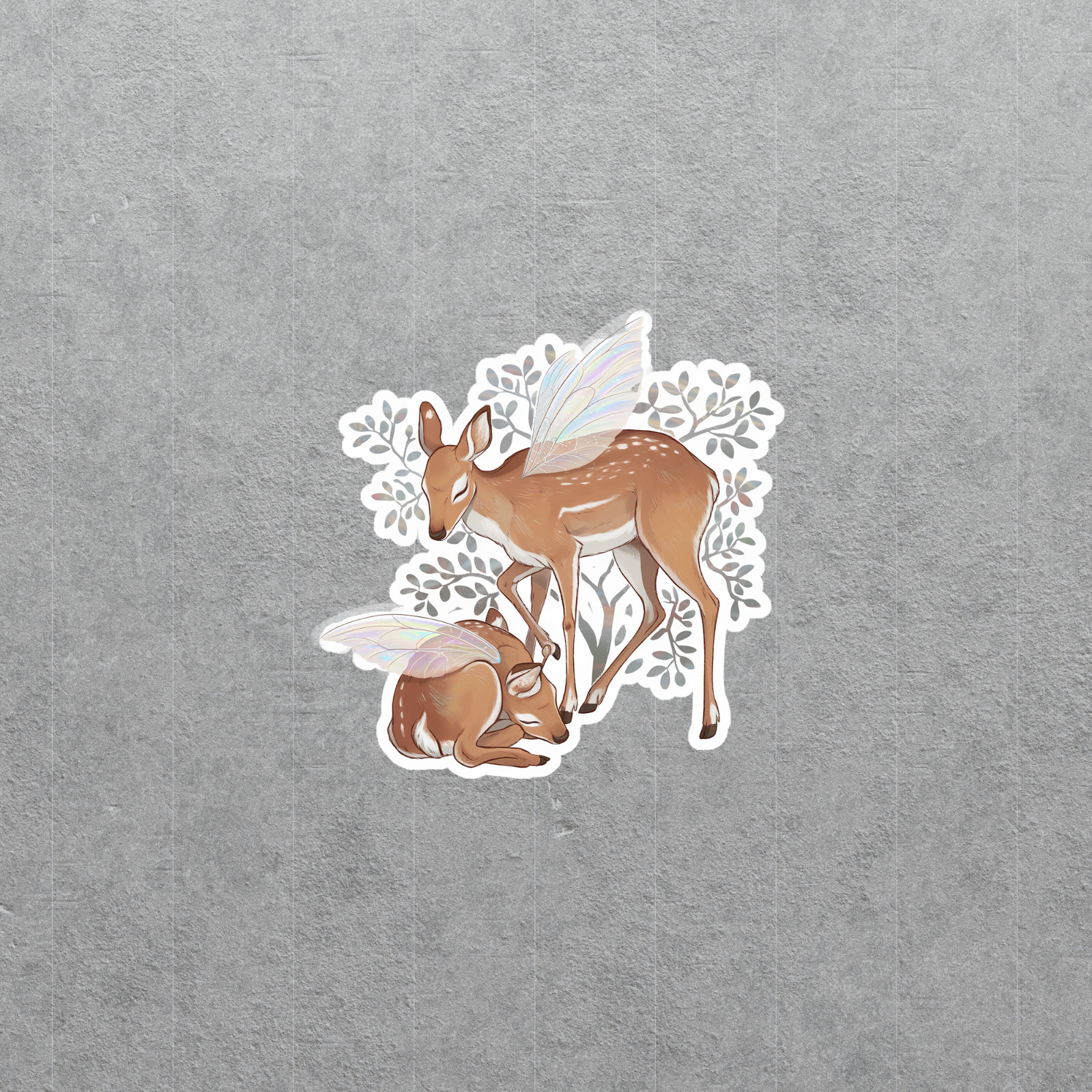 Enchanting Fairy Deer Sticker: Magical Fawn with Iridescent Wings #4735