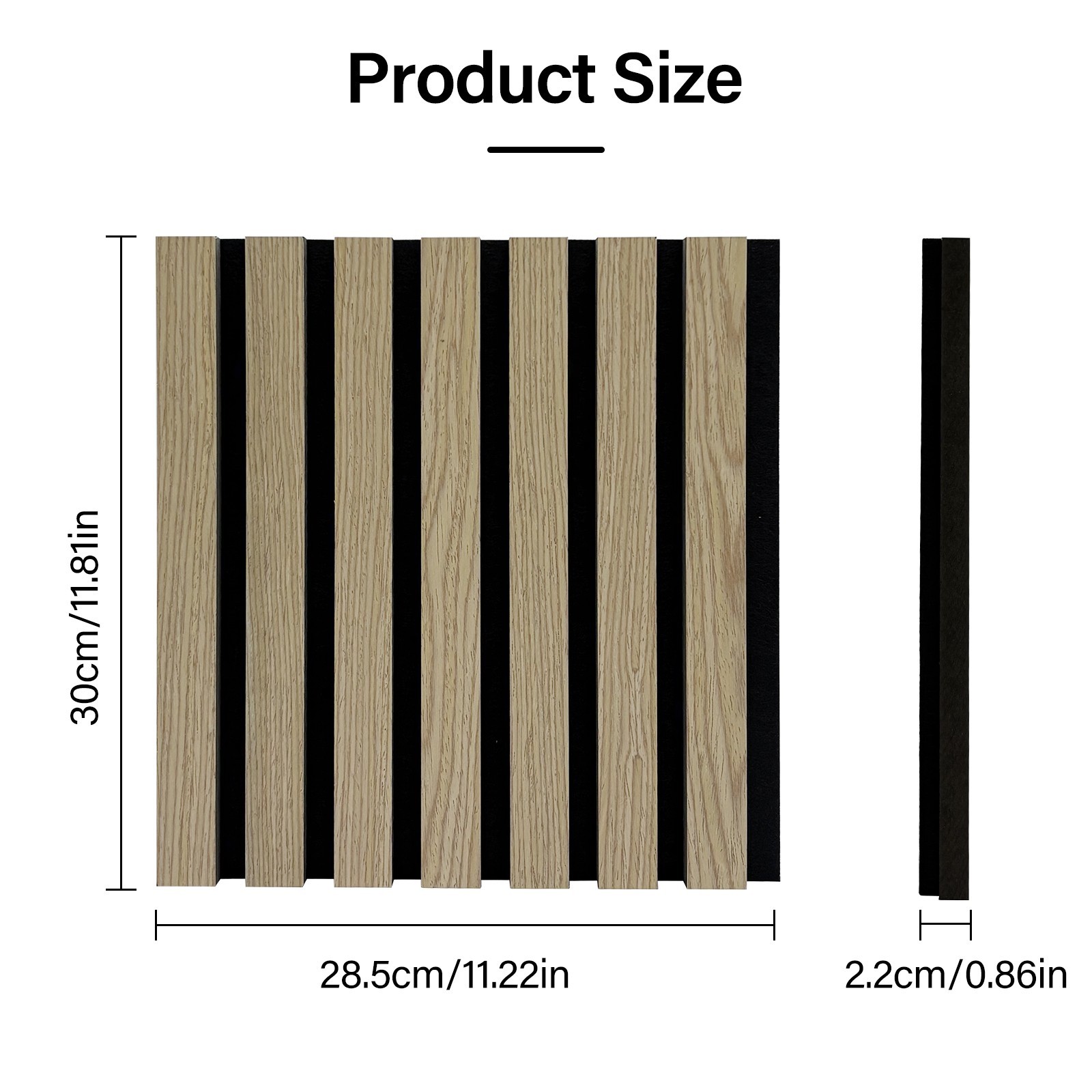 Wood Slat Wall Panels 4 Pack 3D Fluted Decor for Living Room Bedroom Office