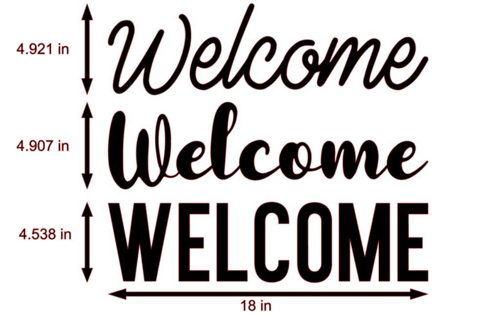 Welcome Decal Vinyl Sticker Sign PICK FONT SIZE COLOR Business Store Home House