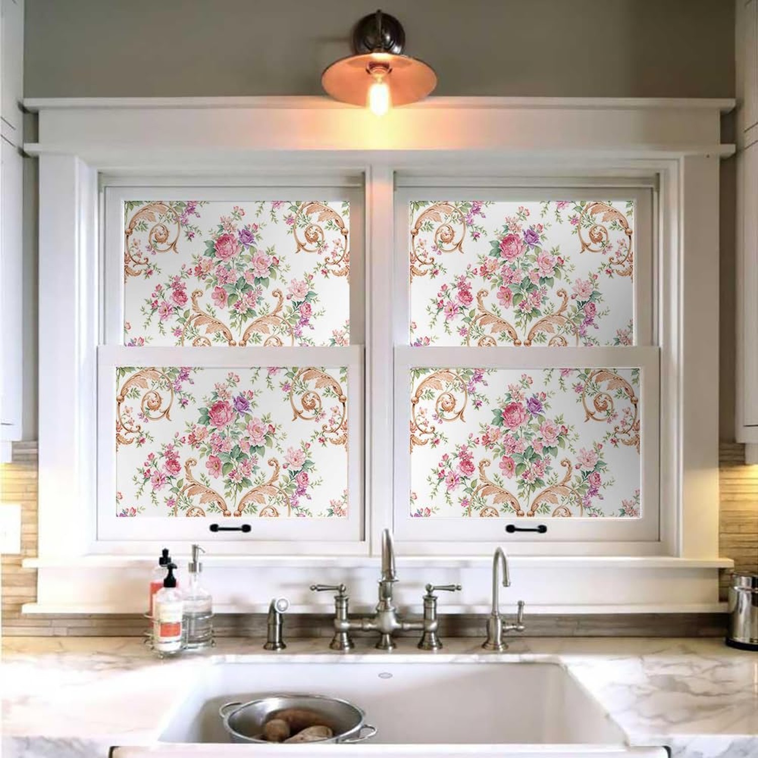 Vintage Pink Damask Flowers Pink Rose Floral Peel and Stick Wallpaper Wall De…