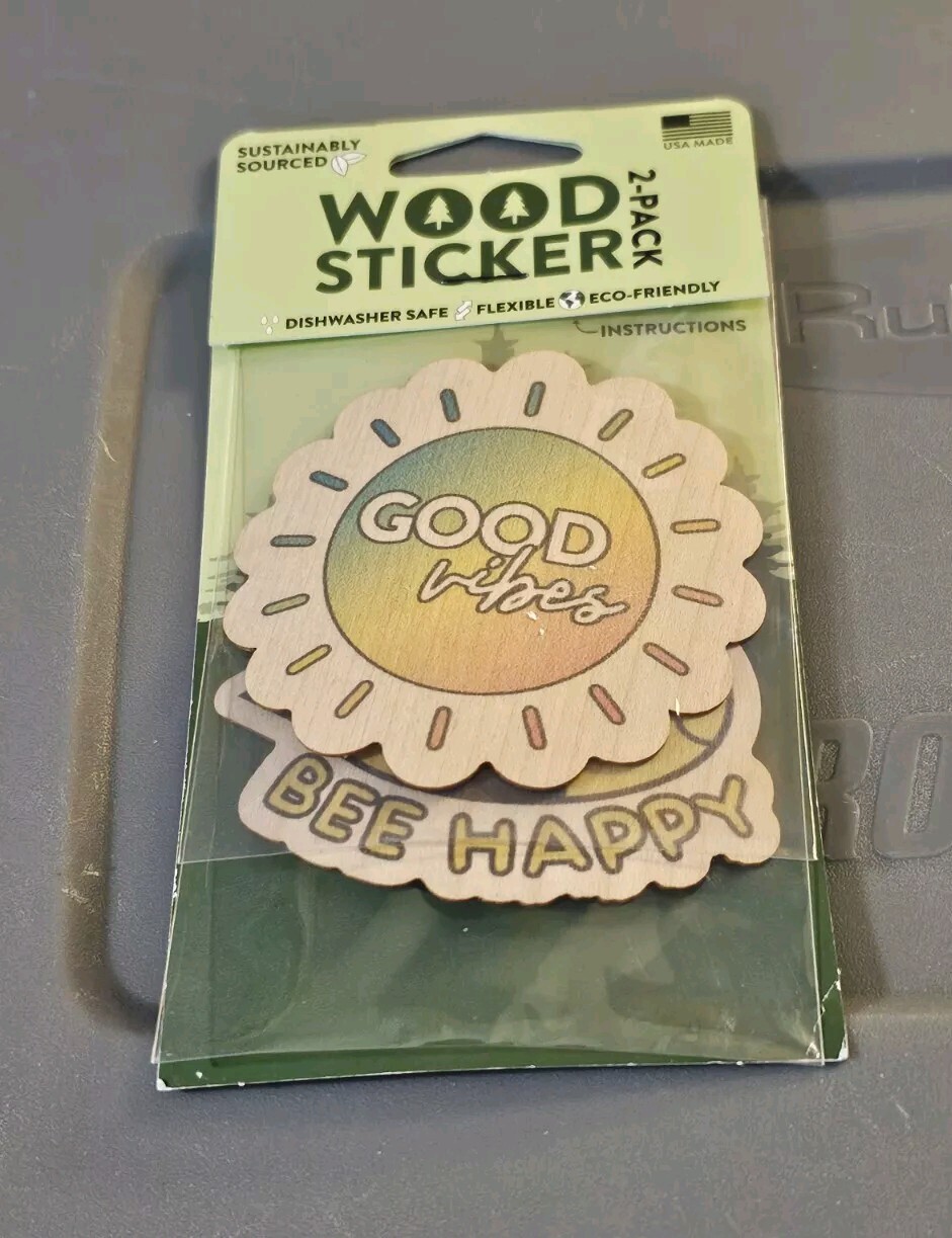 Lot of 3 Dust City Wood Stickers Real Wood Flexible 2 In Each Pack 6 Stickers