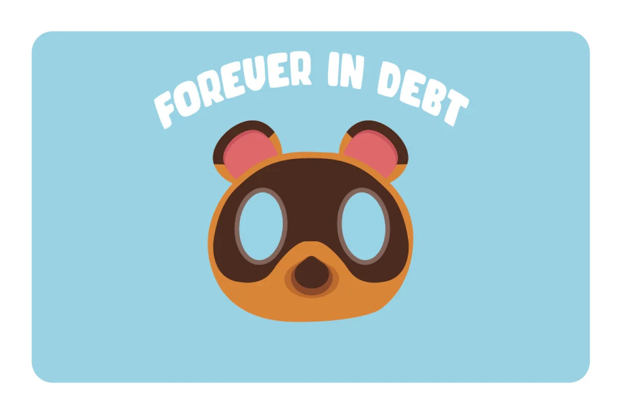 Forever In Debt Card Skin 4 Pack Financial Humor Relatable Struggle Debt Meme