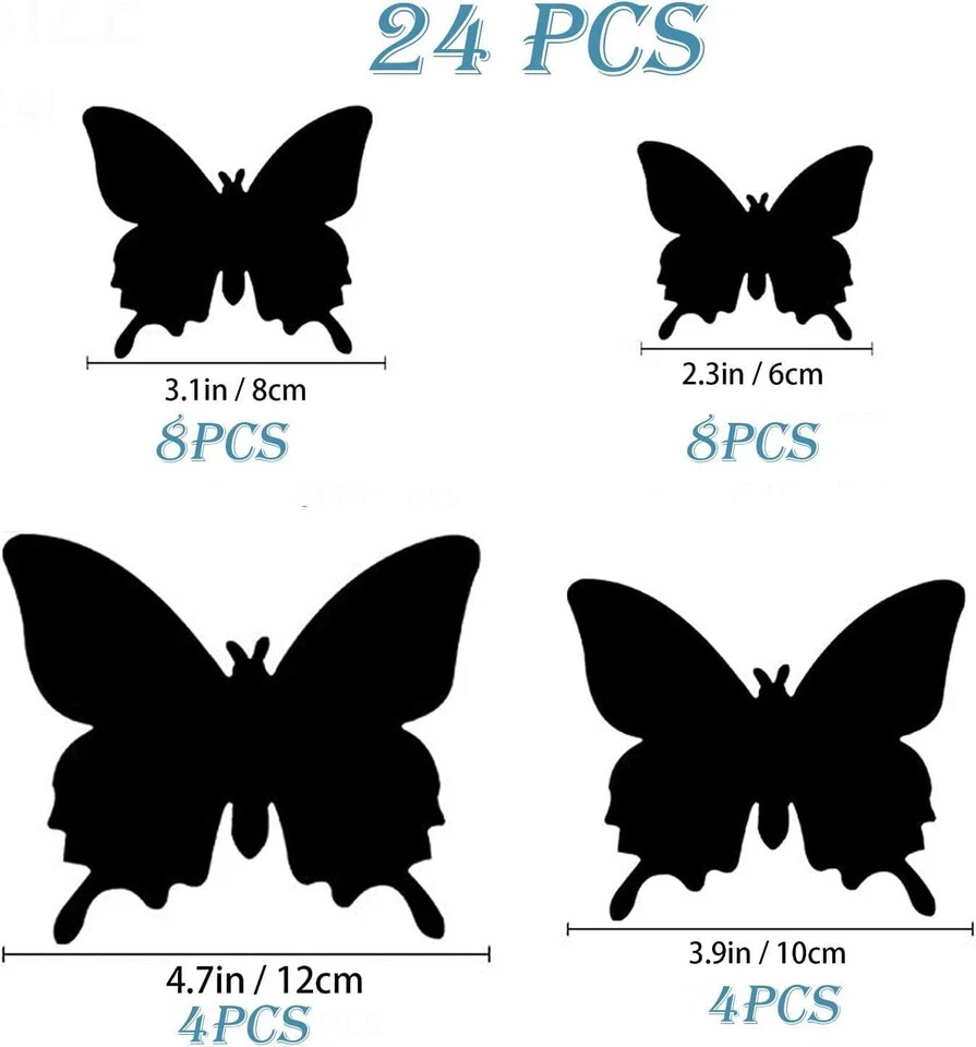 Butterfly Wall Decor 24 PCS, 3D Butterflies Stickers For Party Decorations