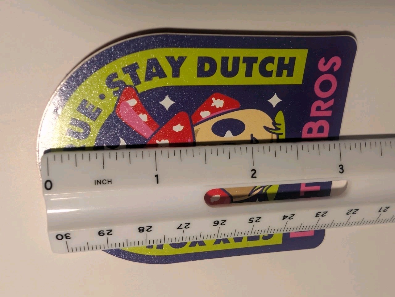 DUTCH Bros Coffee STICKER Windmill March 2023 STAY You TRUE FACE Night 2.5” x 3”
