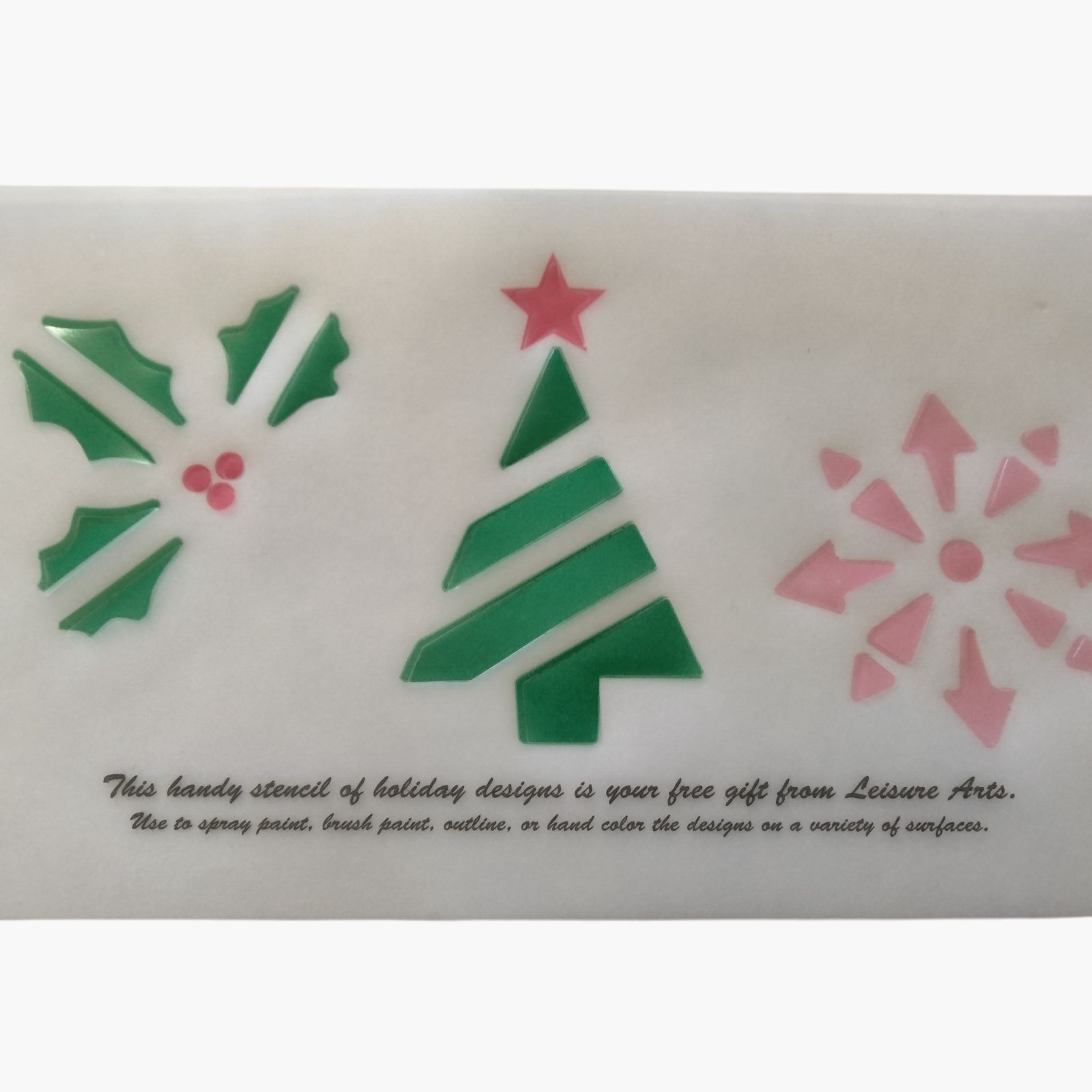 Holiday Design Stencil Template Holly Christmas Tree Snowflake Crafts