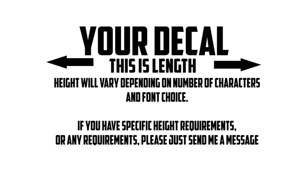 Custom Text Vinyl Lettering Sticker Decal Personalized -ANY TEXT – ANY NAME – [1