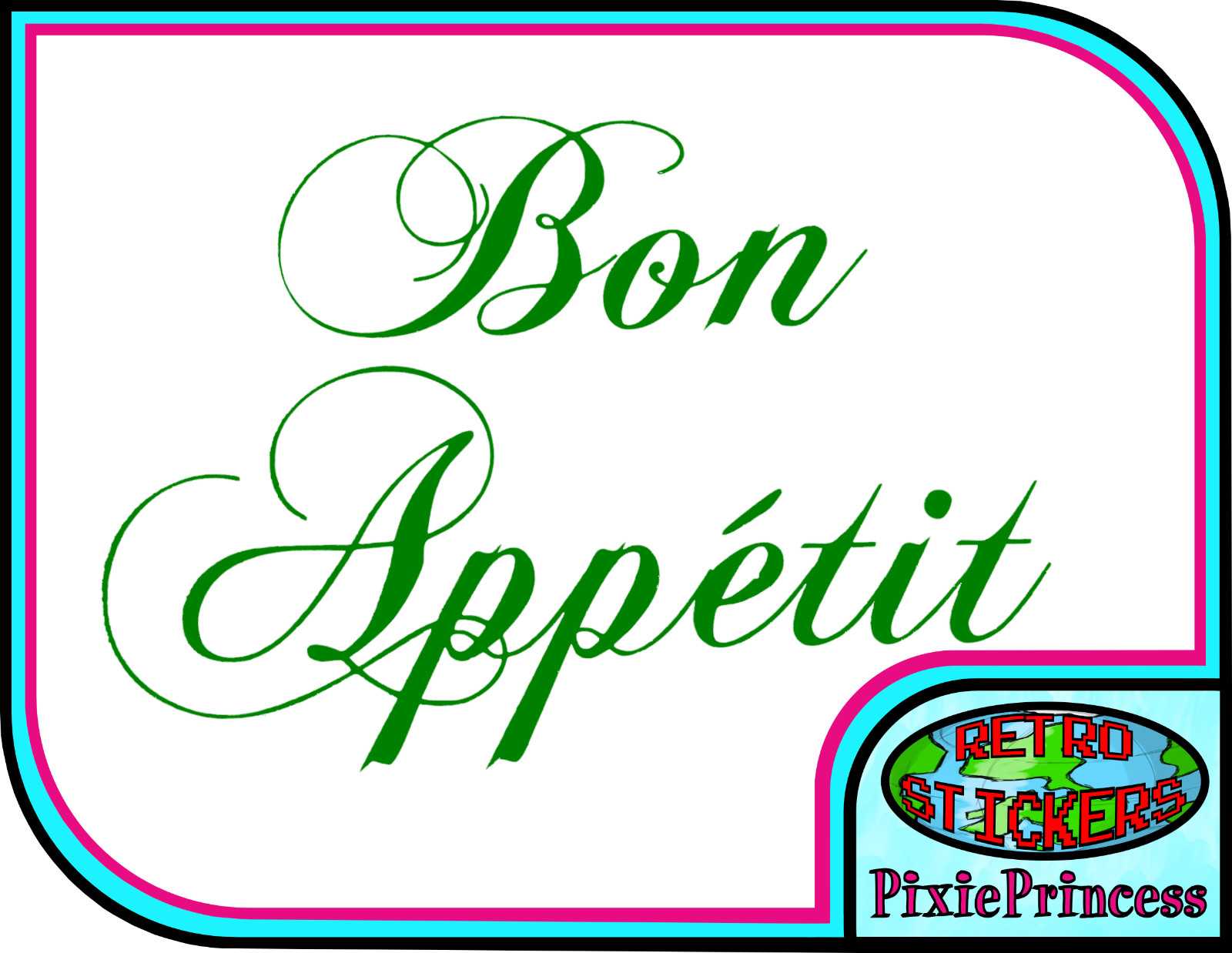 Bon Appetit A Vinyl Sticker Kitchen Dinning Room Food Wall Art Window Decal