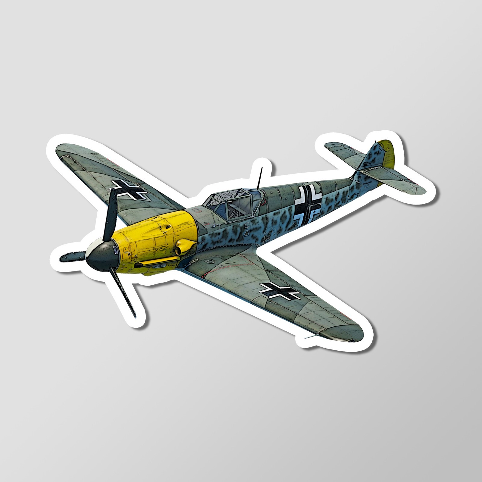 Messerschmitt BF 109 F1 WW2 Fighter Plane Vinyl Laptop Desktop Glossy Sticker 4"