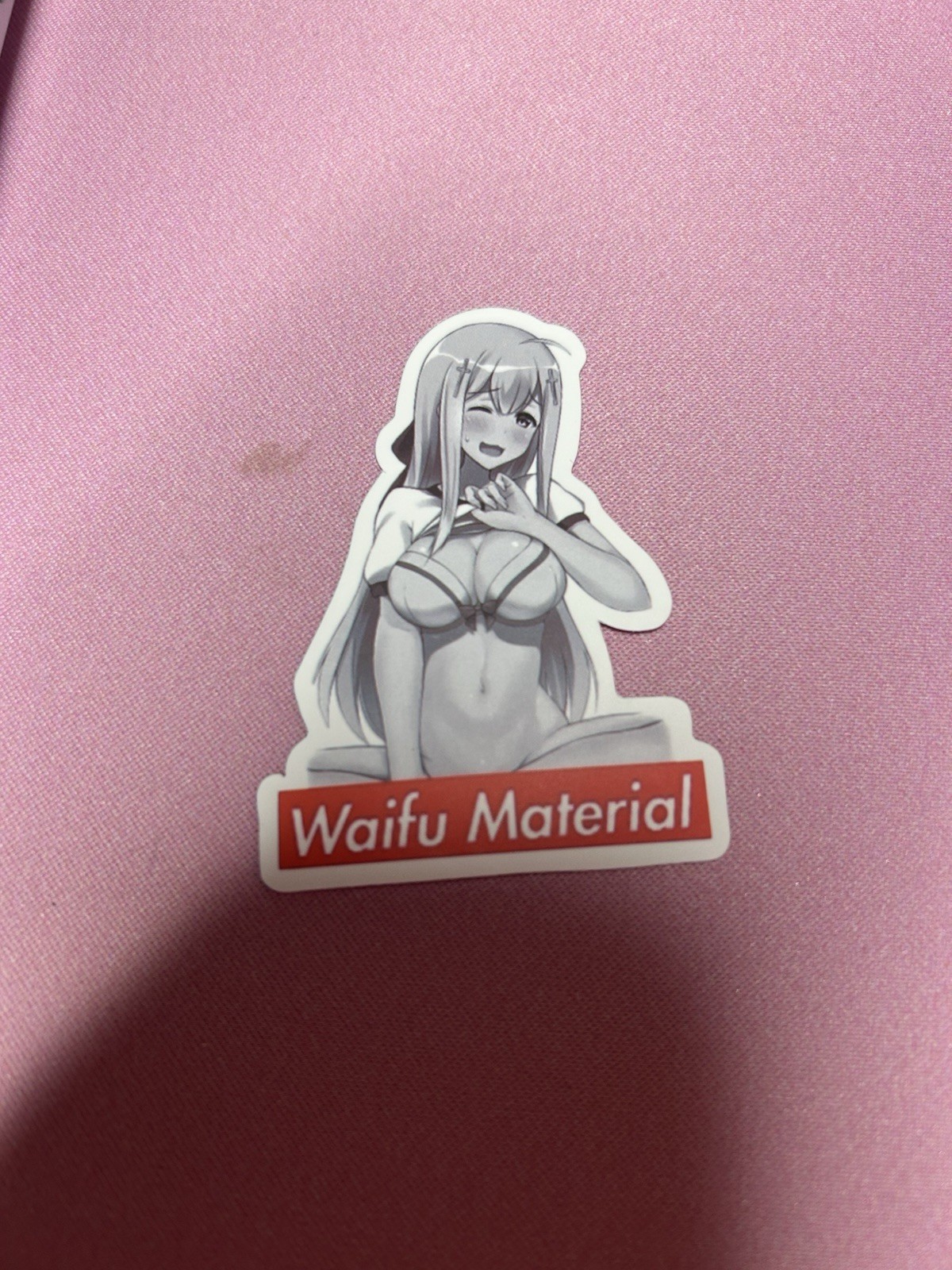 black and white waifu lewd stickers #14