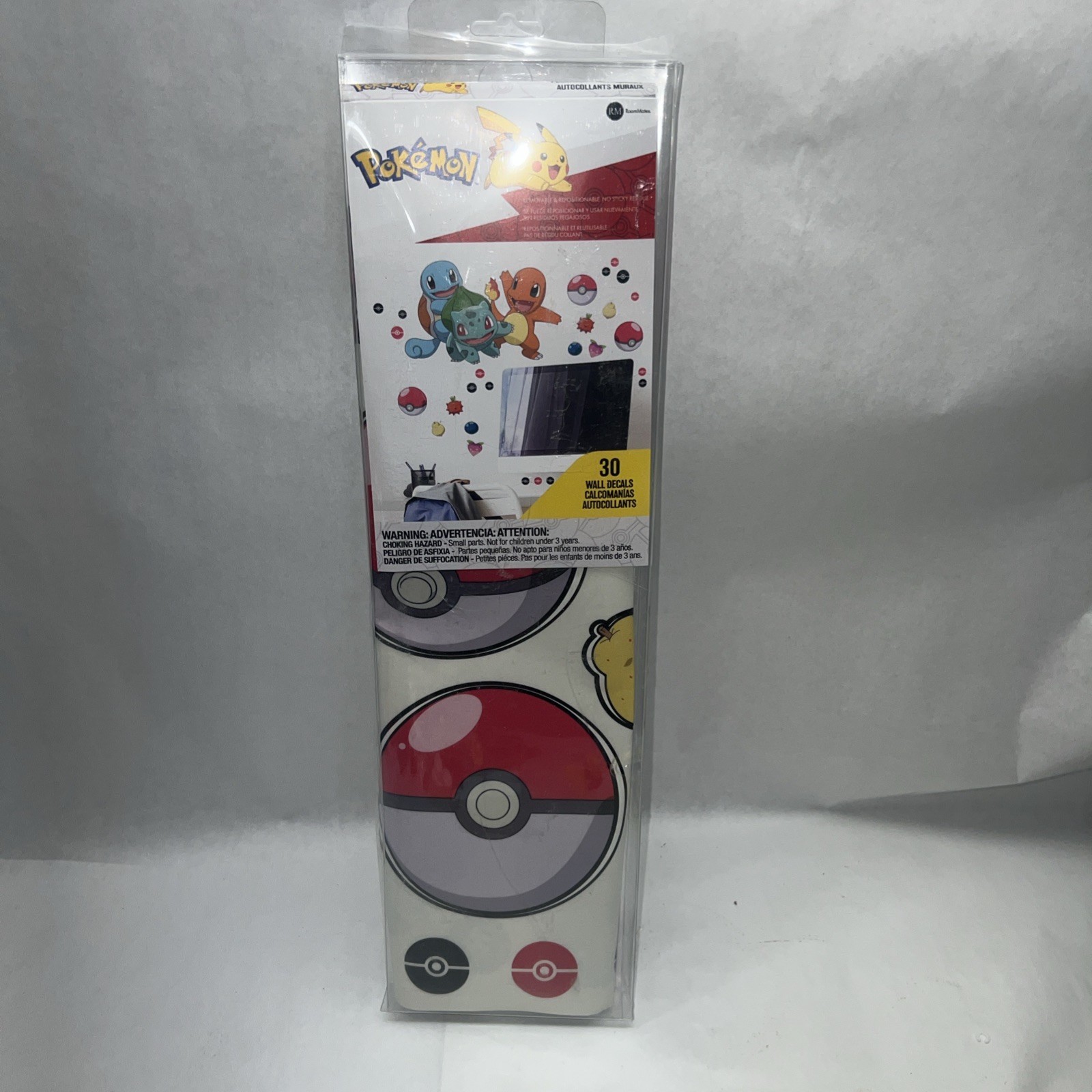 Giant Pokemon Wall Decals Kids Reusable Vinyl Cartoon Characters for Room Decor