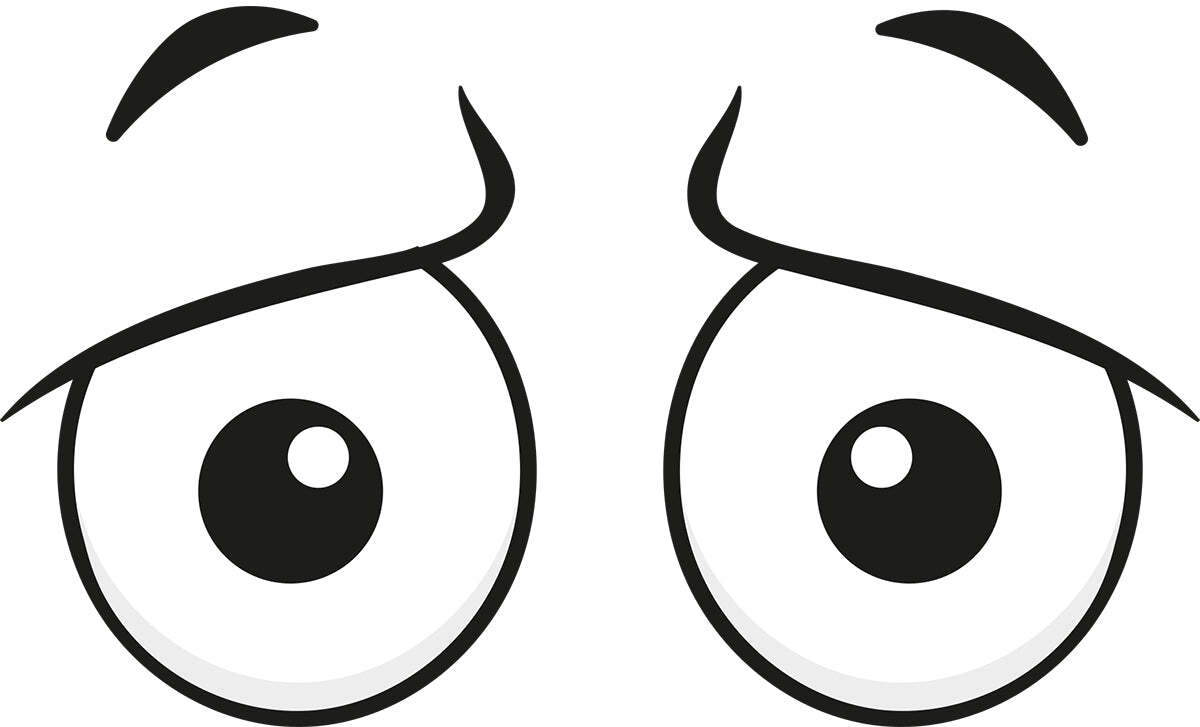 Googly Eyes Worried Vinyl Decal 6 inches wide