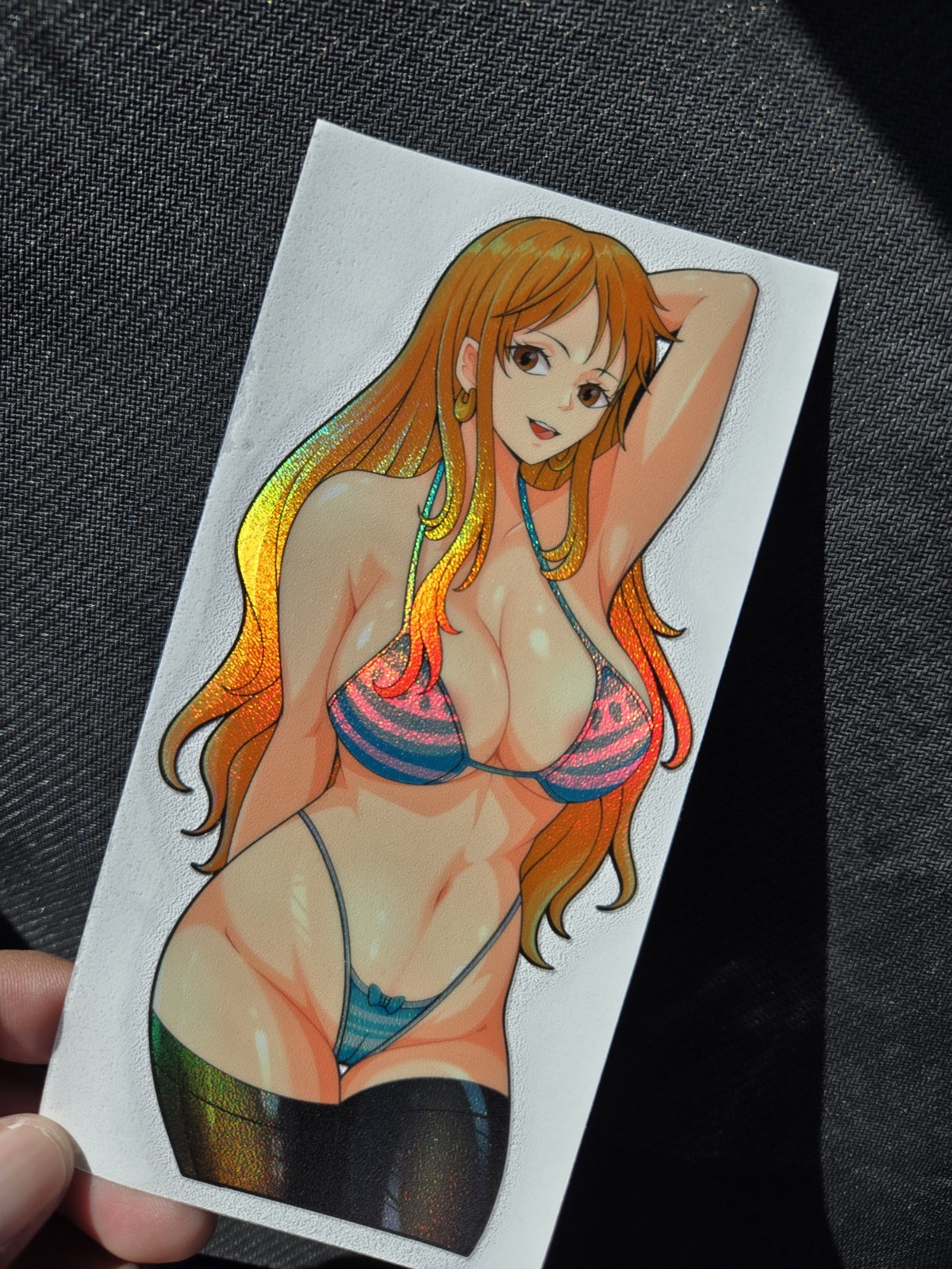 6" Spotholographic Weatherproof Waifu Vinyl Sticker Nami Op Bikini