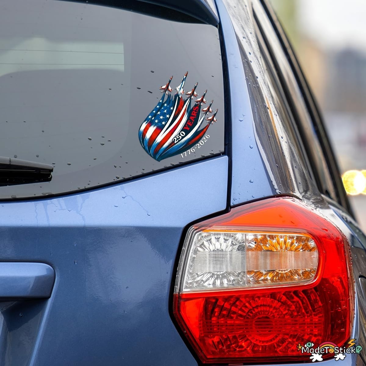 America 250 USA 250th Anniversary Patriotic Flag Jets 2-Pack Vinyl Decal 5"x4.3"