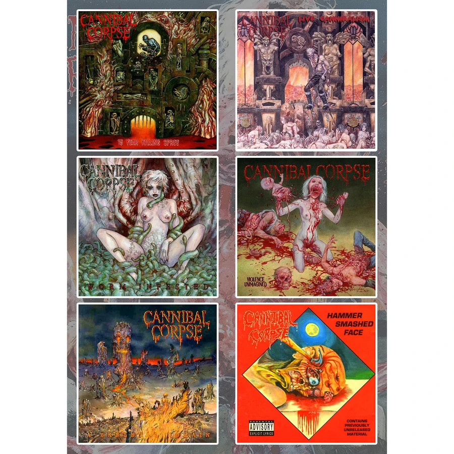 Cannibal Corpse Sticker Pack Butchered At Birth Tomb of the Mutilated Vile