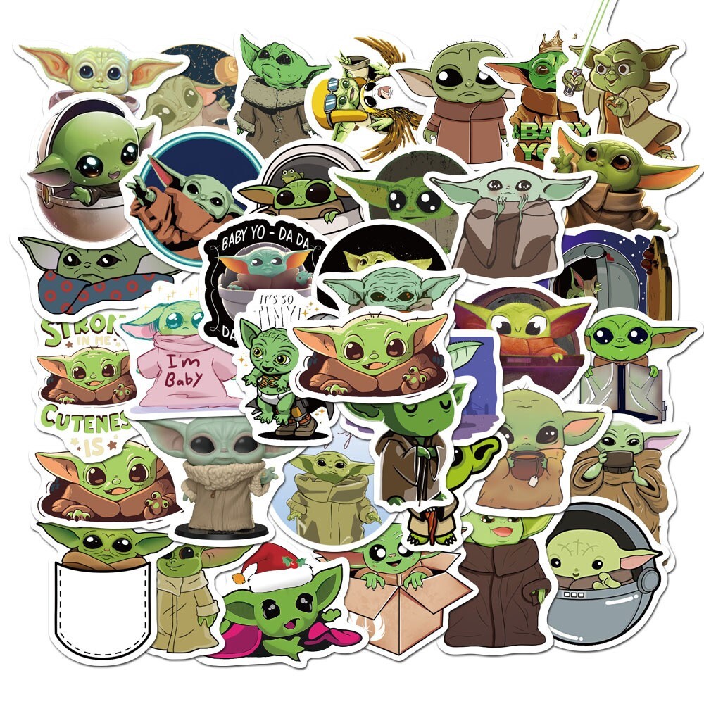 Baby Yoda Star Wars Mandalorian Vinyl Stickers 100 Pcs (2*50 Pcs) for Laptop etc