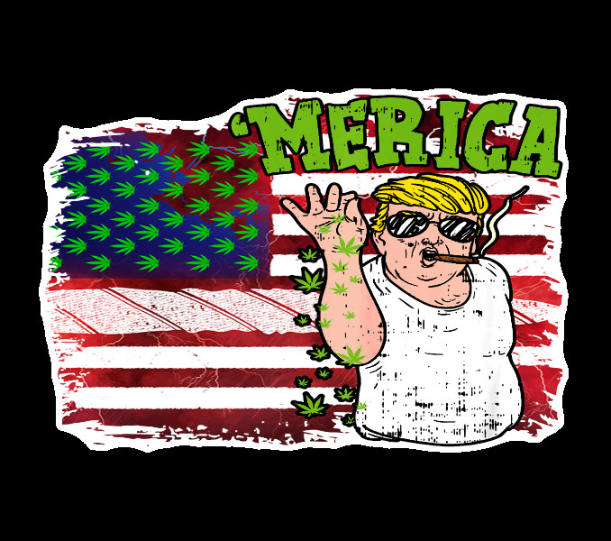 Trump Weed Merica Stoner Vinyl Decal Sticker Weed yeti Stoner Gift 420 Cannabis