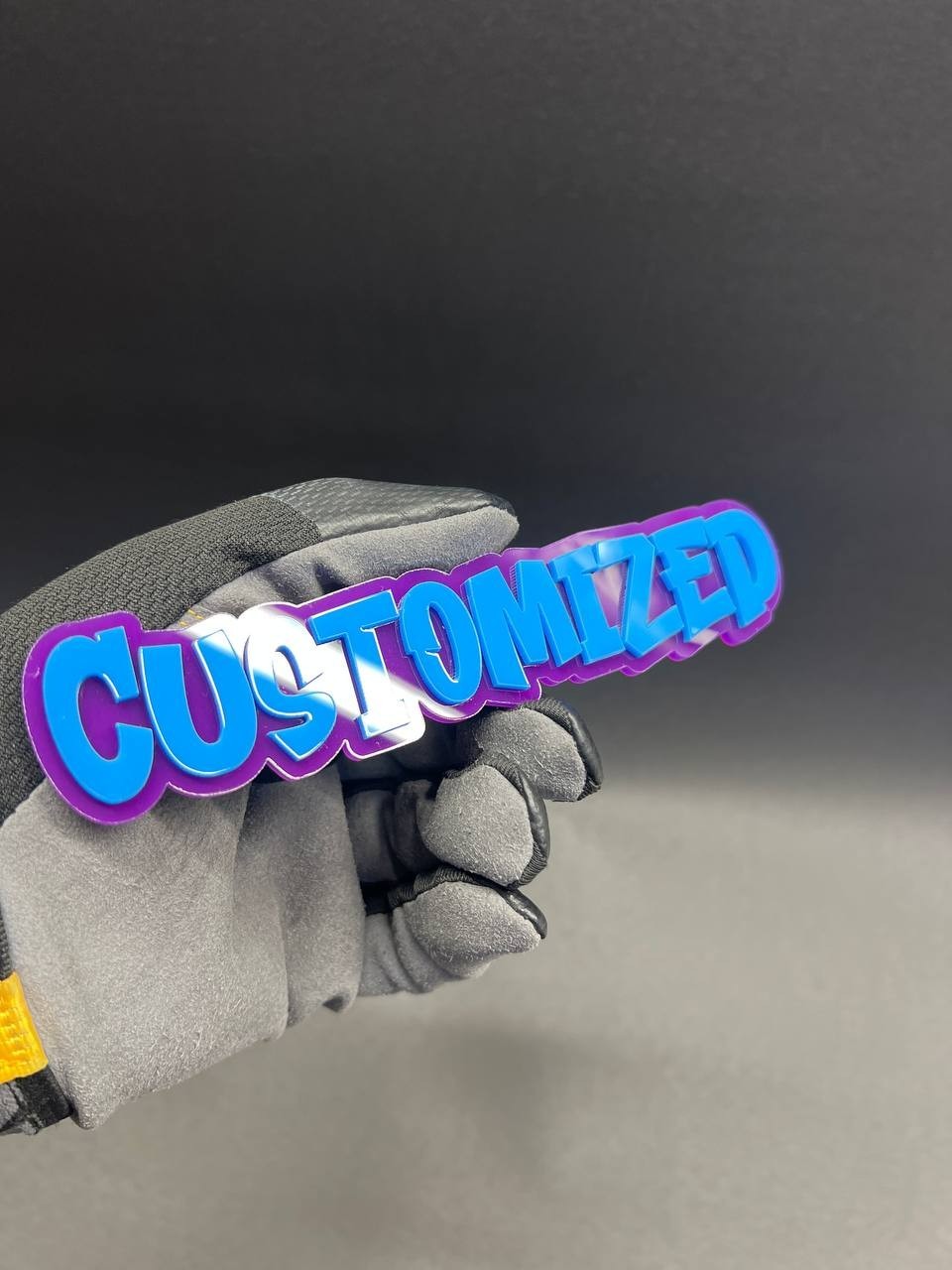 1X Custom Graffiti Font Acrylic Emblem Multicolor Personalized Car Badge text