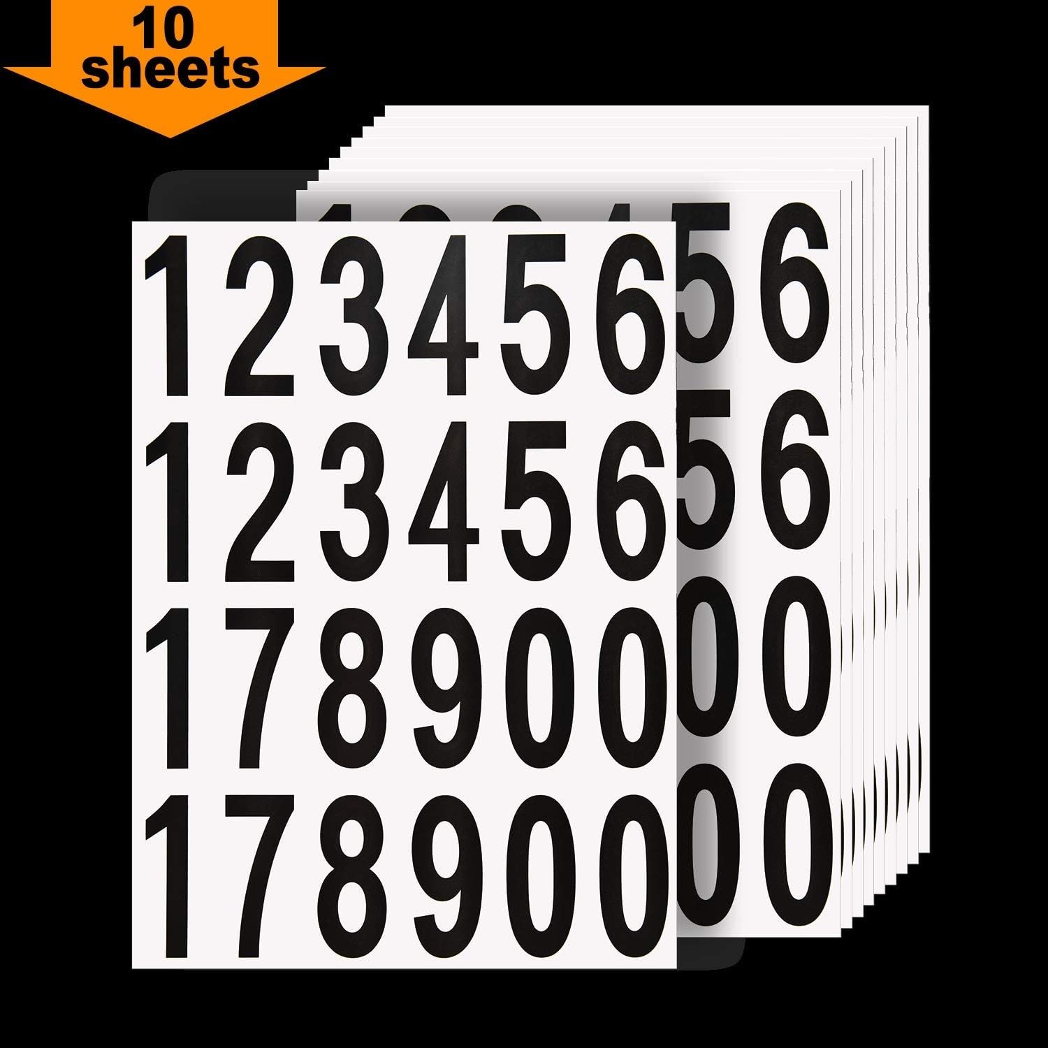 Versatile 240pcs Waterproof Vinyl Number Stickers for Indoor & Outdoor Use