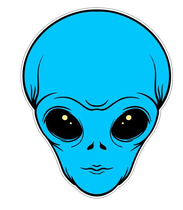 Alien Head UFO Sticker Stickers A125