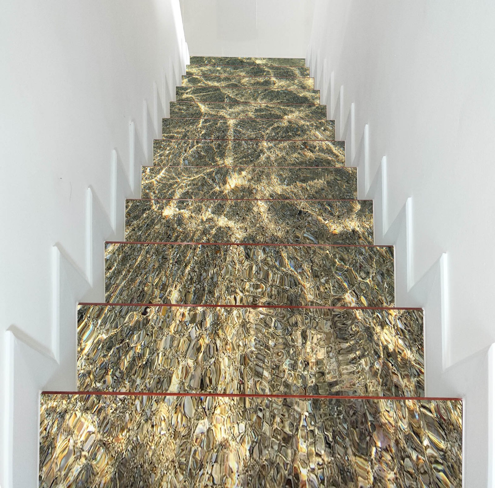 3D Light Ripples W093 Stairs Risers Decoration Photo Mural Vinyl Wallpaper Vera
