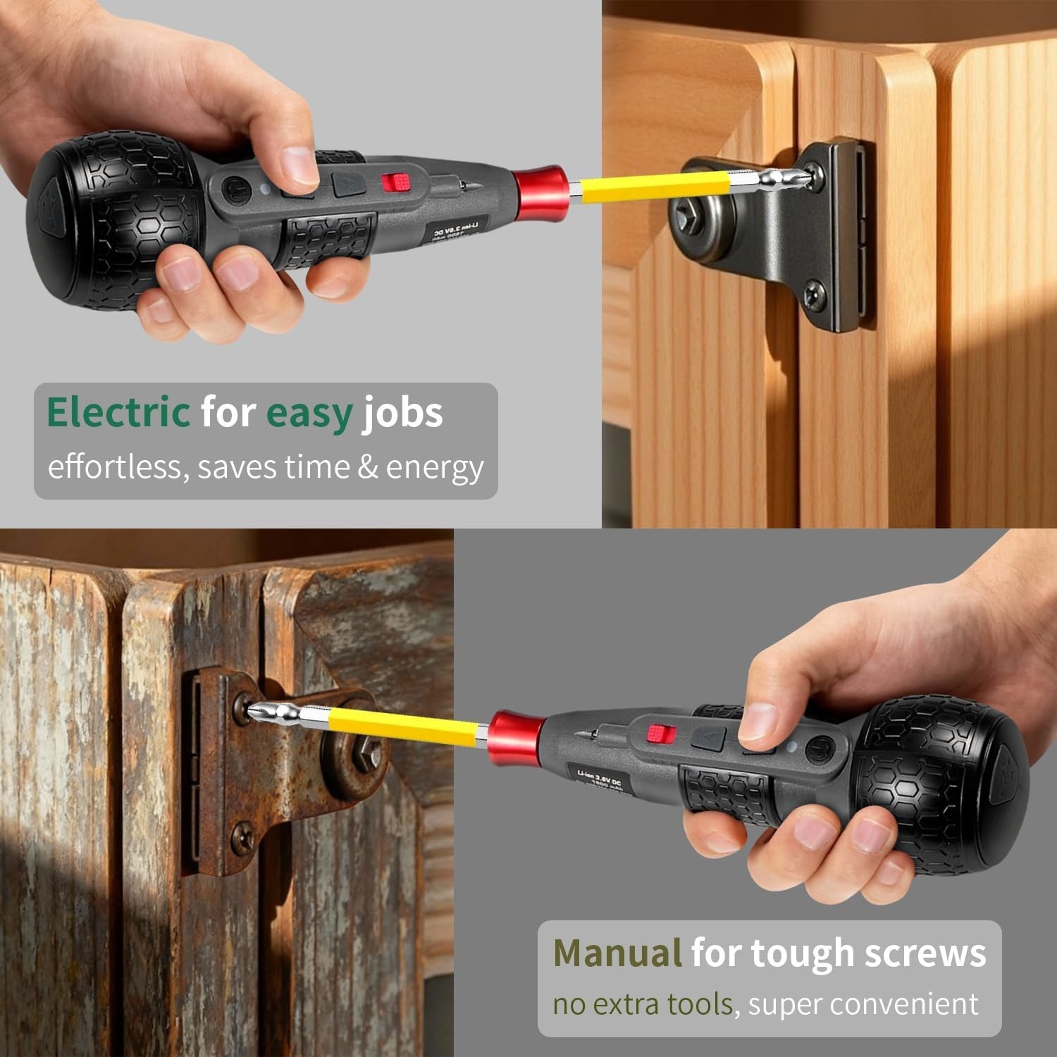 Upgraded 3.6V Cordless Electric Screwdriver, 3-Speed Torque Control, Electric…