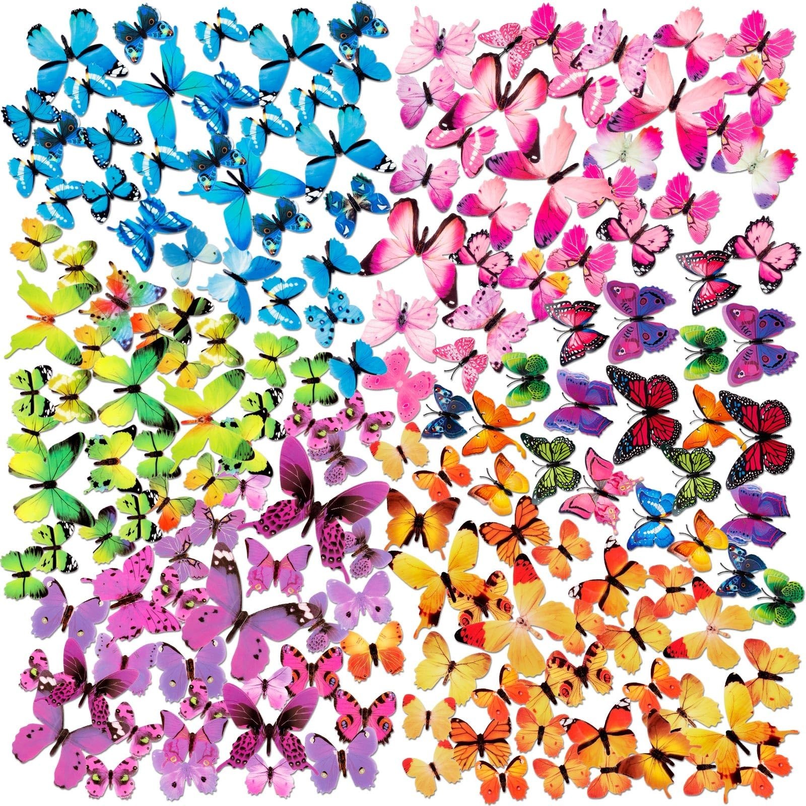 360PCS 3D Colorful Butterfly Wall Stickers – Removable DIY Art Decor for Home &