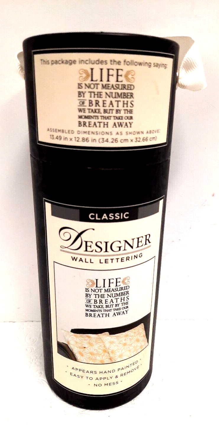 DCWV Designer Wall Lettering 'Life Is Not Measured by" Easy to Apply/Remove