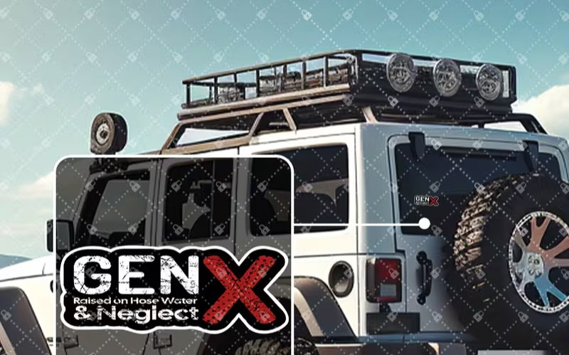Gen-X Sticker Vehicle Decals, Bumper Stickers, Car Stickers, Waterproof 7 inches